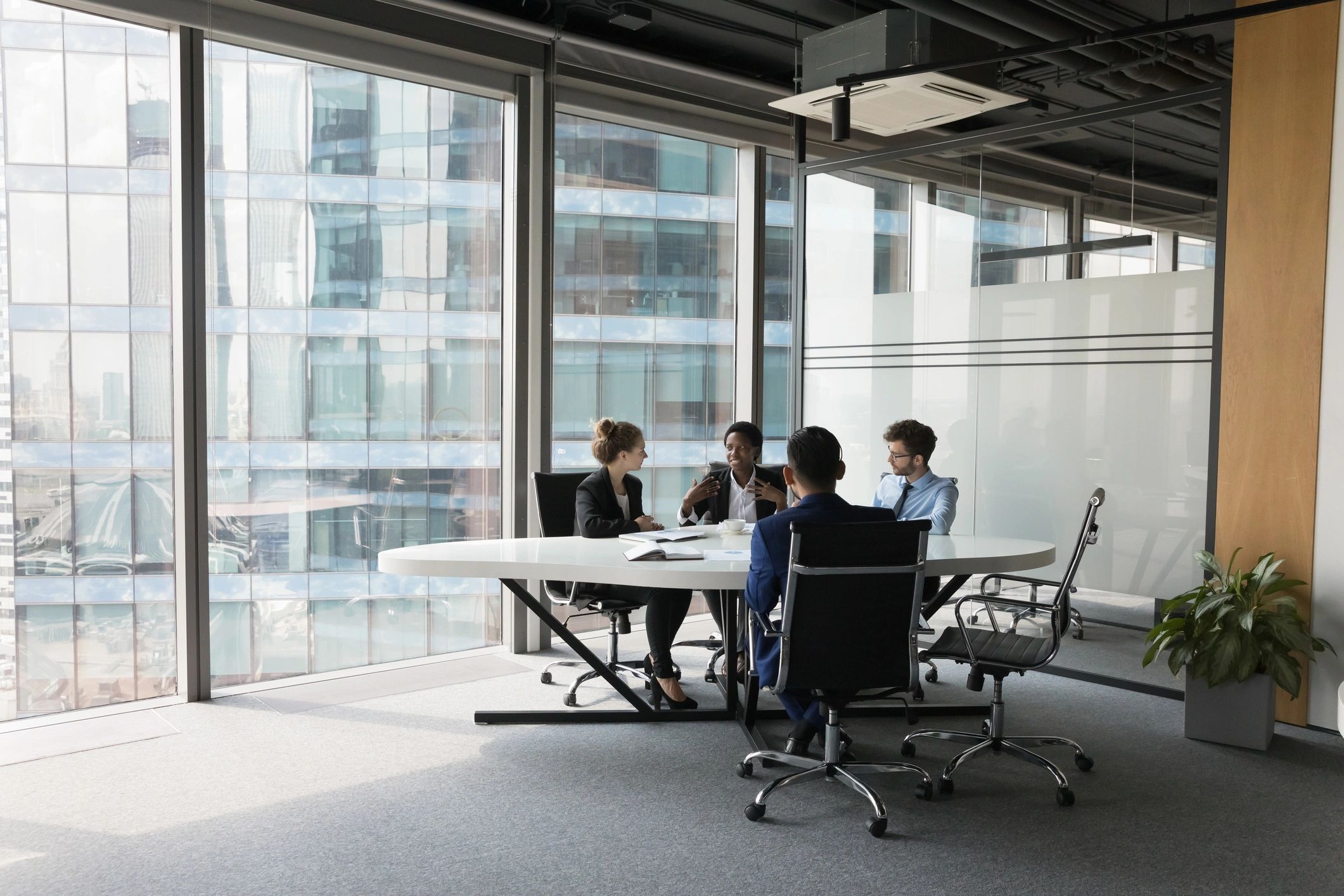 Professional team meeting in an office